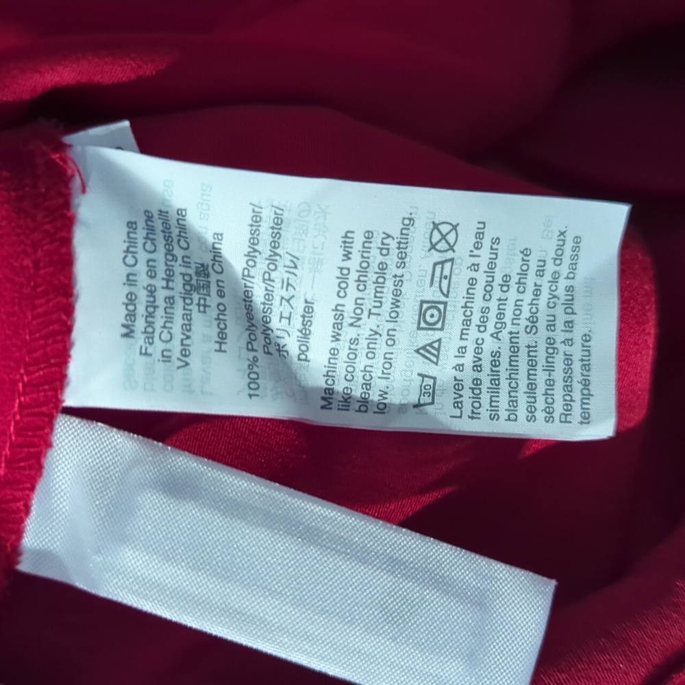 J Crew Women's Shirt Top Peplum Drapey Flowy Faux Wrap Red Christmas Holiday 8 - Picture 11 of 12